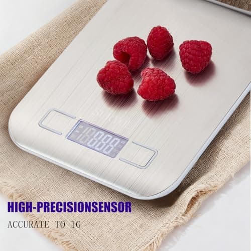SURYOL Food Kitchen Scale High-Precision Digital Scale Accurate Weighing for Baking & Cooking Enthusiasts (Silvery & Black) - Thumbnail 6