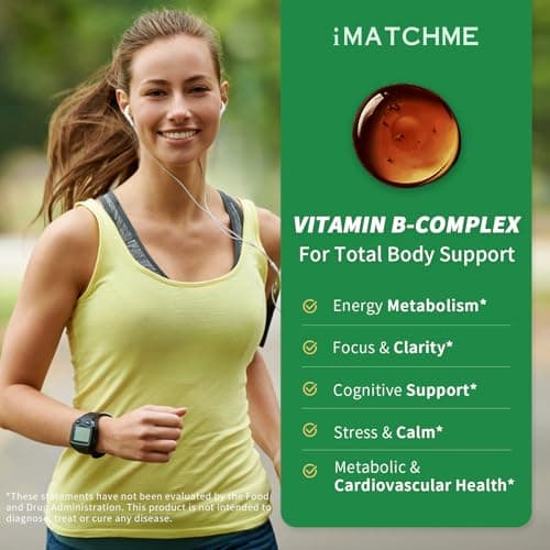 iMATCHME Methylated B-Complex Liquid Drops | Active B12 (Methylcobalamin), L-5-MTHF Folate & B6 | Ashwagandha & Saffron | Energy, Focus & Brain Support | Vegan, 2 Fl Oz - Thumbnail 2