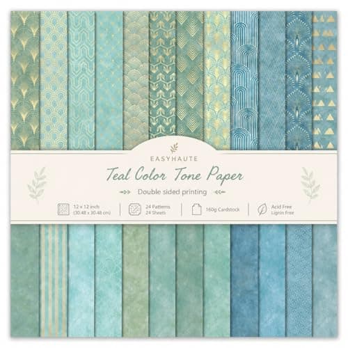 Scrapbook Paper 12x12, 24 Sheets Double-Sided Decorative Patterned, Acid-Free & Lignin-Free Scrap Book Paper for Scrapbooking, Junk Journal, Photo Album, DIY (Deco)
