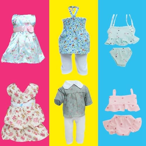 5 Set American 18 inch Doll Clothes and Accessories for Girl Dolls Including Fashion Dress Casual Daily Outfits Swimsuits Summer Clothing (NO Doll) - Thumbnail 6