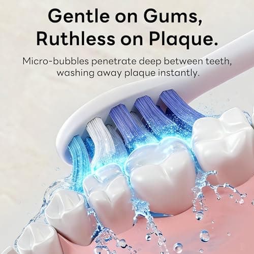 SAKYPRORAL AI Sonic Electric Toothbrush for Adults with Brushing Score & Smart Timer Display, 6-Zone Tracking, Rechargeable Whitening Brush with Soft Heads (Midnight Black) - Thumbnail 5