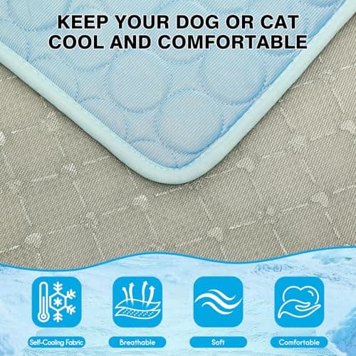 Dog Cooling Mat Ice Silk Cooling Pad for Cats Indoor Washable Summer Mat - Thumbnail 3