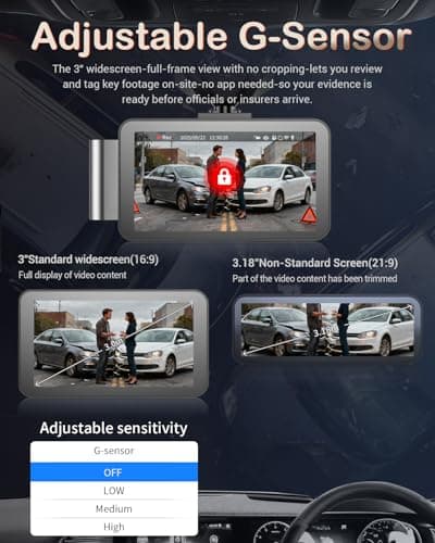 Gleetour Dash Cam Front and Rear, 4K HDR Dash Camera for Cars, 3" IPS Screen Dash Cam Built-in GPS with 5.8G WiFi UHD Night Vision Free 64G Card, Parking Monitor, G-Sensor - Thumbnail 6