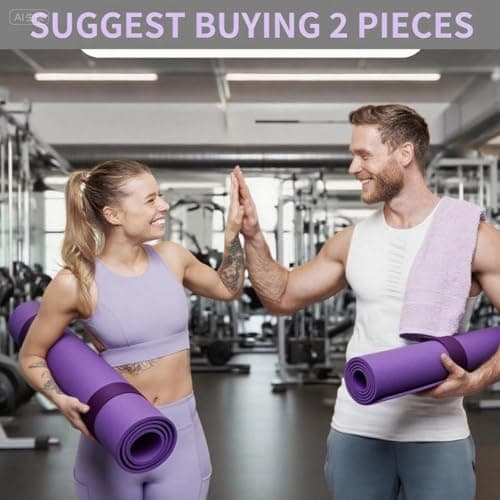 25" Long Yoga Mat Strap | Slap Band Holder for Carrying and Storage Mats | Tightly Rolled Scrunchie for Yoga Essentials Accessories (Purple) - Thumbnail 6