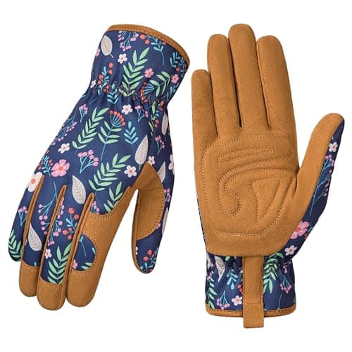 Pleneal Gardening Gloves for Women - Leather Garden Gloves Thorn Proof, Outdoor Protective Working Gloves - Image 1