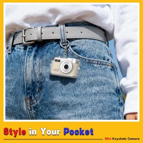 Mini Keychain Camera, 1080P & 2MP Retro Aesthetic, 32GB Memory, Pocket-Sized Vintage Camera, Bag Charm, Birthday Gift - Thumbnail 6