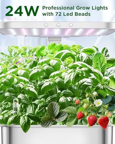 Stainless Steel Hydroponics Growing System Kits, Controlled Smart Indoor Garden with LED Grow Light Full Spectrum, 15 Pods Plant Germination Kit, with Quiet Pump,for Vegetables Herbs,Gardening Gifts - Thumbnail 5