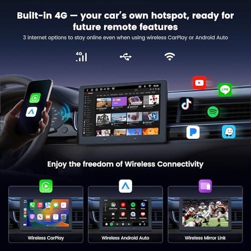 ATOTOOUT A7 10.1" QLED Android Double Din Car Stereo, 4G LTE/Wi-Fi/USB, SPDIF/DSP/4V RCA, Wireless Android Auto & CarPlay, AI DriveChat, HDMI-in/Out, GPS Tracking & Parking Monitor, S8 Gen4 - Thumbnail 5