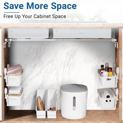 Fuairmee Sink Support | Undermount Kitchen Sink Brackets | 20.1-55.1 inches(51-140CM) Heavy Duty Adjustable Stainless Steel Pole - Undermount Sinks Kit for Kitchen, Bathroom, 2 Packs - Thumbnail 3