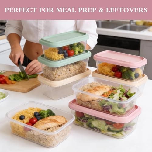 LGTLEBES Silicone Food Storage Containers with Lids, 2-Piece Set (500ml & 900ml) - BPA-Free - Kitchen Organization for Meal Prep, Snacks, Leftovers Freezer, Microwave & Dishwasher Safe (Cream) - Thumbnail 6