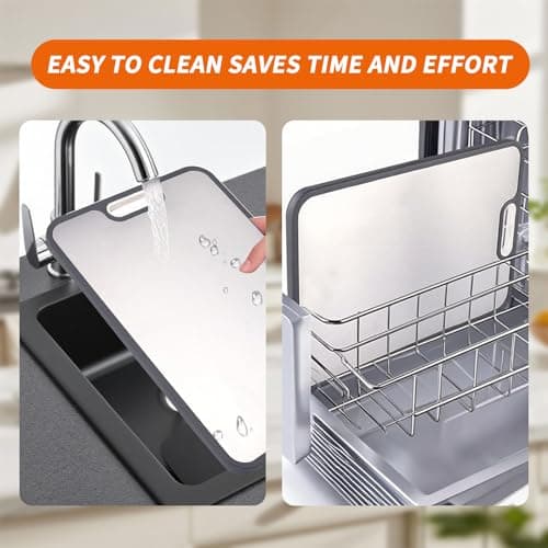 Cutting Board for Kitchen, Cutting Board Double Sided Food Grade, Pure Titanium and Wheat Straw PP Non-slip durable and easy to clean (Large) - Thumbnail 6