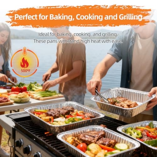 DORARA 20 Pack 9x13 Aluminum Foil Pans with Lids - Disposable Baking Pans, Food Containers, Oven Safe Steam Table Trays for Cooking, Meal Prep, Catering, Party, Storage & Transport - Silver, 2.5" Deep - Thumbnail 3