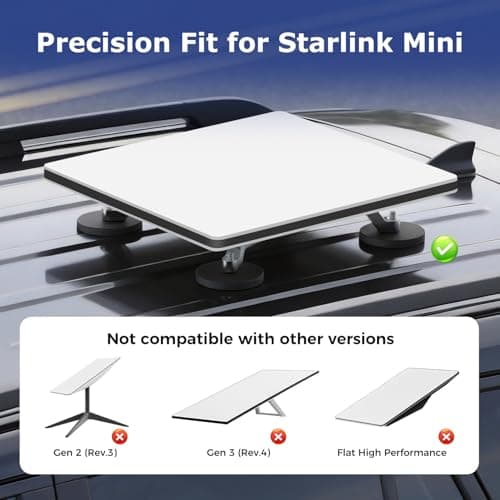 Magnetic Mount for Starlink Mini, with 264lbs Heavy Duty Magnet Bases, All-Aluminum Alloy Durable & Portable Connectivity Accessory for Car, RV, Boat, Truck & Off-Road Camping, No Drill Required - Thumbnail 5