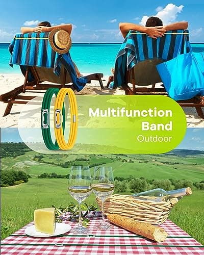 Large Rubber Bands for Trash Can Fits up 40-96 Gallon Extra Large Trash Can Rubber Bands Garbage Can Bands Outdoor Trash Bag Holder Multifunction Bands Buckles of common metal for Picnic Camping Party - Thumbnail 4