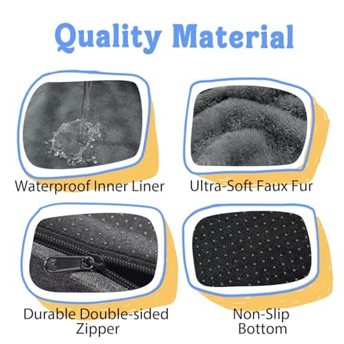 Washable Orthopedic Large Dog Bed - Removable Orthopedic Foam Dogs Beds with Bolsters Waterproof Large Dog Bed and Non-Slip Bottom Extra Large Dogs Beds Sofa - Thumbnail 4