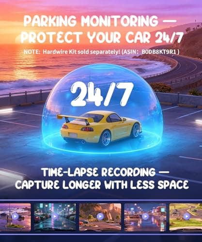 KAWA Dash Cam 2K with Voice Control,Mini Spherical Front Dashcam, 360° Rotatable Mount,32G SD Card,Built-in WiFi and App,G-Sensor,NightEagle Engine, 24H Parking Monitor, Video Recorder for Cars - Thumbnail 6