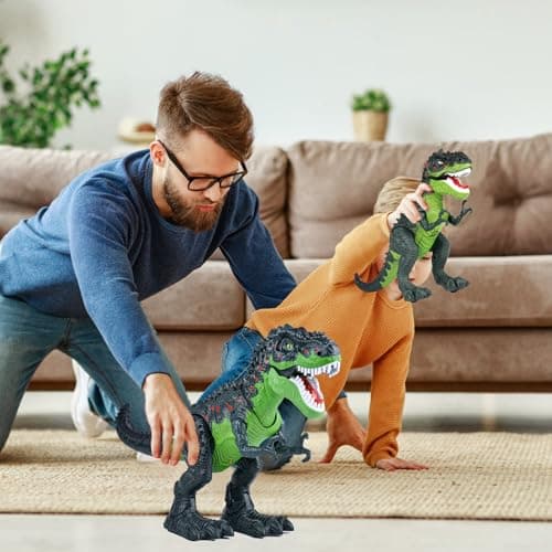 AHCo. Big Walking T-Rex Dinosaur Toy Plus for Kids – Realistic Tyrannosaurus Toys with 3D Eyes, Mist Spray, Lights and Roar Sound – Gift for Toddlers Ages 3+ Years - Thumbnail 3