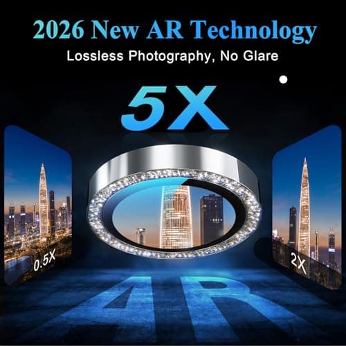YWXTW Camera Lens Protector for Samsung Galaxy S26 Ultra, [5X Stronger] Glitter Bling Individual Metal Ring Tempered Glass Camera Cover for Galaxy S26 Ultra Accessories, 1 Set - Thumbnail 4