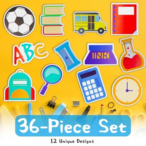 Oeyliz Back to School Cupcake Toppers 36 PCS First Day of School Cupcake Cake Decorations Welcome Party Decorations Back to School Cupcakes Toppers Classroom Party Supplies - Thumbnail 5