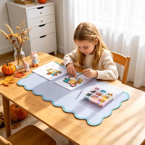 Yuboo Teal Scalloped Desk Mat for Women, 31"x15.7" Cute Waterproof Washable Non Slip Large Keyboard Mouse Pad, Cottagecore Aesthetic Desktop Pad for Gaming Office Dorm Desk Decor - Thumbnail 6