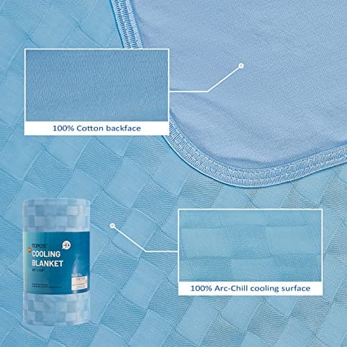 Topcee Cooling Blanket, Summer Cooling Blankets for Hot Sleepers, Arc-Chill Q-Max>0.5 Cool Fiber, Oeko-TEX 100% Certified, Soft, Breathable, Double-Side Bed Throw,Keep Cool for Adults Kids 50"x70" - Thumbnail 5