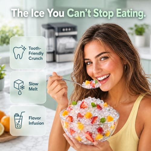 ELECVIVA Nugget Ice Maker 45lbs/Day Self-Cleaning Quiet Compact Countertop - Thumbnail 5