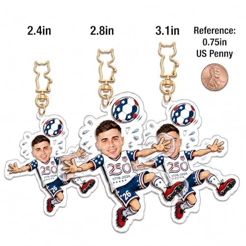 VBAIFAyy Custom Top Only Acrylic Soccer Keychain – Fixed Football Design, Perfect as Party Favors, Birthday, Housewarming, Match Day Gift for Fans & Friends, Great for Any Occasion - Thumbnail 4