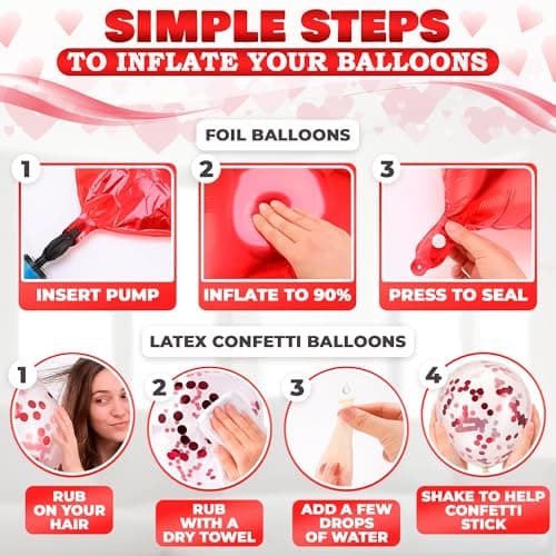 Romantic Balloon Decoration Kit with 42" LOVE Letters & Heart Balloons - Proposal, Engagement, Wedding & Anniversary Room Decoration Set with Hanging Hearts & Rose Petals - Complete Romantic Setup - Thumbnail 5