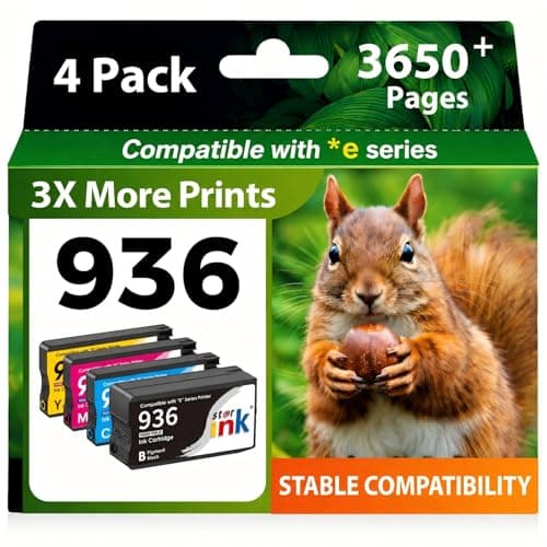 Starink 936e 936 Ink Cartridges for HP Printers Replacement for HP 936 Ink Cartridges Combo Pack HP936, Compatible with HP OfficeJet Pro 9125e 9120e 9730e 9135e 9130e 9122e 9110b (BK/C/M/Y, 4 Pack) - Image 1