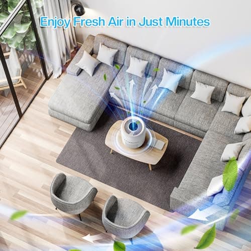 Rddmen 3-in-1 Air Purifier for Home - H13 HEPA Air Filter, Covers Up to 1095 sq ft for Bedrooms, Offices & Living Rooms (White) - Thumbnail 3