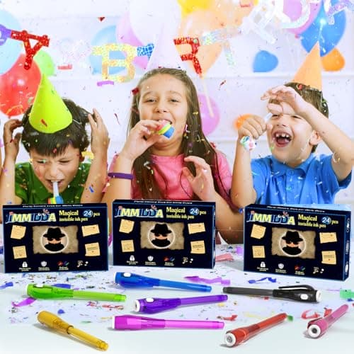 JIMMIDDA Invisible Ink Pen Spy Game for Kids, Party Favors Toys for Girls Boys, Magic Markers for Boys Girls Fun Outdoor Toys, Birthday for 6-13 Year Old Girls Boys (24PCS+Black Notebooks) - Thumbnail 6