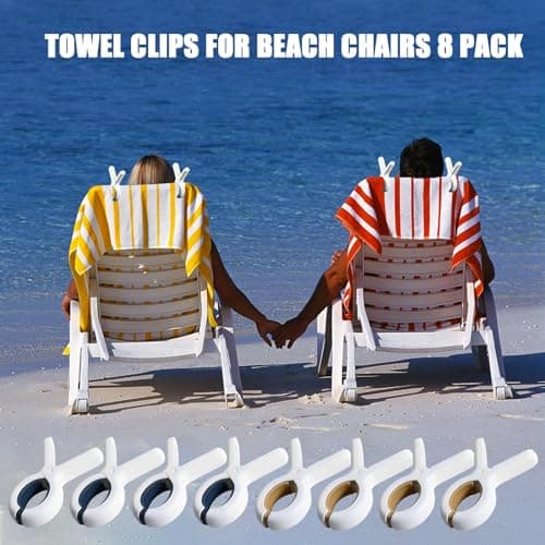 Beach Towel Clips Heavy Duty, Towel Clip for Beach Sun Loungers Pool Chairs Cruise, Large Clothes Pins Windproof Laundry Hanging Pegs Outdoor - Thumbnail 5