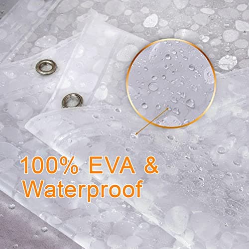 Bostofy EVA 3D Waterproof Shower Curtain Liner, Clear Extra Long Bathroom Shower Liner with Rustproof Metal Gromments and Weighted Magnet,72”Width x 84”Length - Thumbnail 2