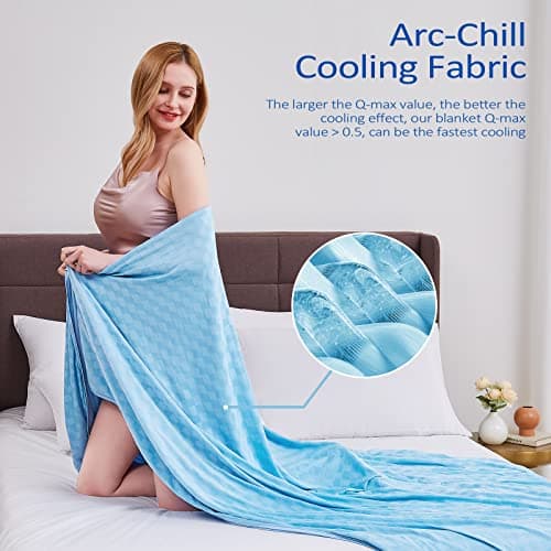 Topcee Cooling Blanket, Summer Cooling Blankets for Hot Sleepers, Arc-Chill Q-Max>0.5 Cool Fiber, Oeko-TEX 100% Certified, Soft, Breathable, Double-Side Bed Throw,Keep Cool for Adults Kids 50"x70" - Thumbnail 3