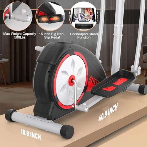 ANCHEER Elliptical Exercise Machine, Elliptical Machine for Home, Hyper-Quiet Smooth Magnetic Driving System, Elliptical Trainer with 15.5"-20" Stride, 350LBS Capacity with Multiple Resistance Levels - Thumbnail 5