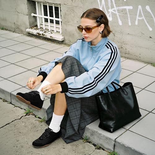 Tigeridea Black Sneakers for Women Business Casual Comfortable Tennis Shoes Walking Women's Fashion Sneakers Size 9.5 - Thumbnail 3