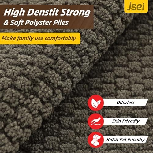JSEI Dirt Trapper Door Mat 20"x32", Non-Slip Entryway Rugs Doormat Indoor, Washable Absorbent and Stain Resist Welcome Floor Mat for Front Door, Dog Door Mat, Dirty Wet Shoes & Paws, Greyish Brown - Thumbnail 4