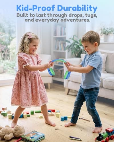 Acer Kids Bluetooth Headphones, Over Ear Headphone for Kids with Mic, 75H Playtime, 85dBA Safe Volume, Bluetooth 6.0, USB C Fast Charging, Toddler Headphones for iPad/Tablet/Travel/School-Blue Green - Thumbnail 4