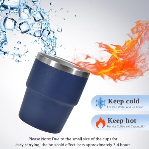 CHLJAR 6oz Vacuum Insulated Espresso Cup Set of 2, Espresso Shot Cup for Coffee, Double Wall Stainless Steel Mini Tumbler Shot Glasses with Lid - Thumbnail 5