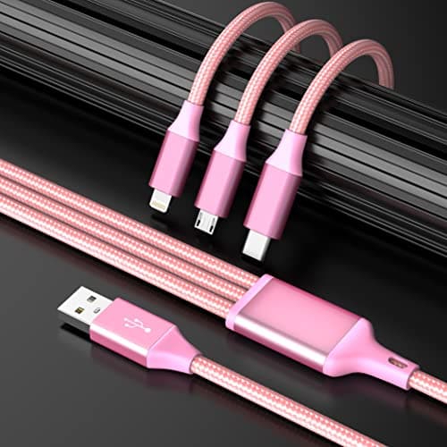 Multi Charging Cable, 3 in 1 Charging Cord for Multiple Devices, USB Cable Universal Charger with Type-C/IP/Micro USB for iPhone17-12/Android/Pad and More, Car Charger Travel Essentials(2Packs 4FT) - Thumbnail 2