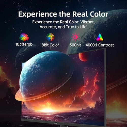 KTC 24 Inch Monitor 100Hz, FHD 1080P Computer Monitor with Frameless Design, 4000:1, 103% sRGB, HDMI VGA Port, Low Blue Light, Tiltable PC Monitors for Home Office, VESA Mount H24V27 - Thumbnail 3