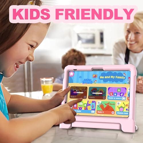 YIHE Kids Case for iPad (A16) 11th Generation 11 Inch 2025 & iPad 10th Generation 10.9 inch 2022, with Built-in Screen Protector and Handle Stand, Full Body Shockproof Protective Cover, LightPink - Thumbnail 4