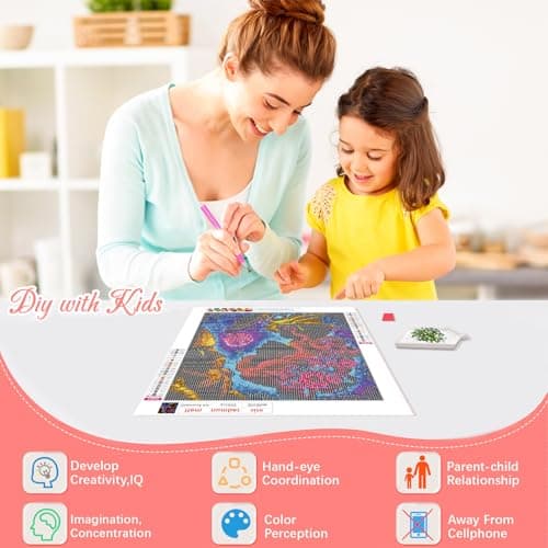 KEYRANKE 9 Pack Princess Diamond Painting Kits for Adults 5D DIY Diamond Art Kit Paint with Round Full Drill Diamonds for Beginners Gem Paintings Art for Home Wall Decor Gifts (12X12 Inch) - Thumbnail 5