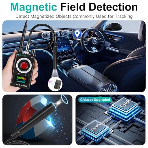 JMDHKK Hidden Camera Detector, Bug GPS Tracker Detector – RF Camera Finder for Hotel, Travel, Car, Office, Home Privacy Protection - Thumbnail 3