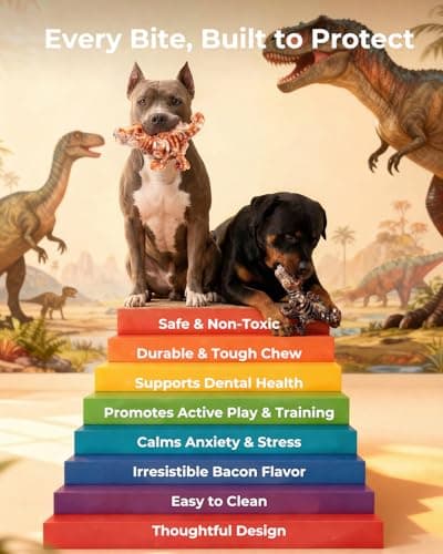 ChienBox 2 Pack Indestructible Dog Chew Toys for Aggressive Chewers: Ultra-Dense Nylon, Bacon Flavor Chew Bones, Heavy Duty Tough Toys for Large Dogs 20-90 lbs, Long Lasting & Keep Them Busy (XL) - Thumbnail 6