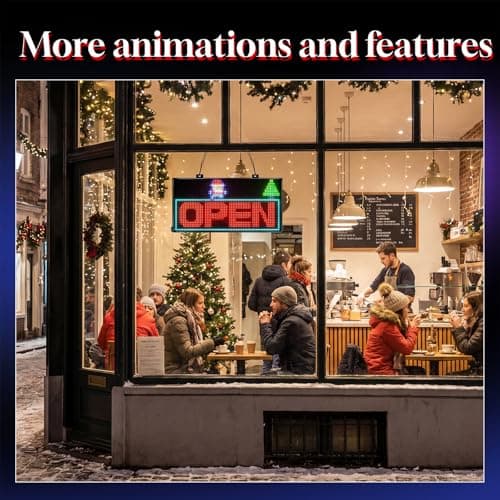 Programmable LED Open Sign,Support for Multiple Open Dynamic and Static Effects,Bluetooth APP Control, for Shop Window Glass/Cafes/Bar - Thumbnail 6