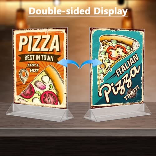 MaxGear 8.5 X 11 Acrylic Sign Holder 6pack, Clear Display Stand Plastic Paper Stand, Double Sided Picture Holder for Table, Vertical Menu Flyer Display for Stores, Restaurants, Hotels, Office - Thumbnail 5