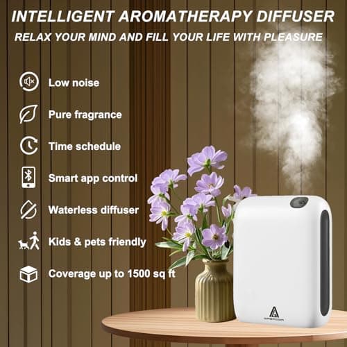 Smart Scent Air Machine for Home, 1500 Sq.Ft Coverage Hotel Collection Diffuser with Cold-air Diffusion Tech，Bluetooth Waterless Diffusers with APP Control for for Home Office Spa Large Room - Thumbnail 2