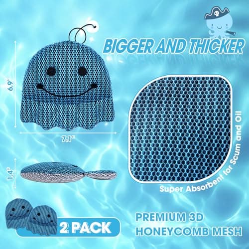 MTWEAR Hot Tub Scum Absorber, Hot Tub Accessories, Spa & Pool Scum Eliminating Balls,Hot Tub Scum Sponge for Hot Tub Oil Absorbing Sponge for Hot Tub Skimmer, Hot Tub Sponge Scum Remover (Octopus) - Thumbnail 2