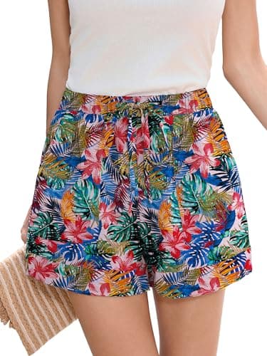 Heymoments Women's Wide Leg Shorts Lightweight Tropic Affair XX-Large High Waisted Flowy DressyLoose Fit Summer Ladies Cute Beach Trousers with Pockets - Image 1